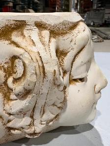 Heavy Ceramic Planter w Art Nouveau-Style Cherub Faces - Photo 5