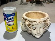 Heavy Ceramic Planter w Art Nouveau-Style Cherub Faces - Photo 7