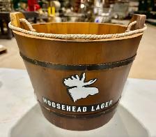 Wooden Beer Bucket Branded 'Moosehead Lager' (w Rope Handles) - Photo 5