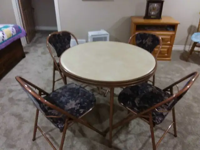 card table and 4 chairs.