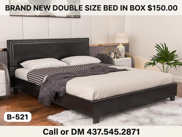 BRAND NEW-IN BOX DOUBLE SIZE BED $150
