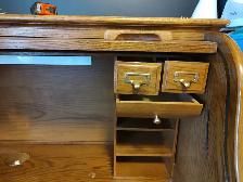 Vintage look solid wood roll top desk - Photo 3