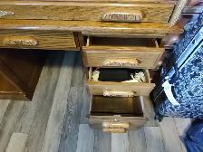 Vintage look solid wood roll top desk - Photo 7