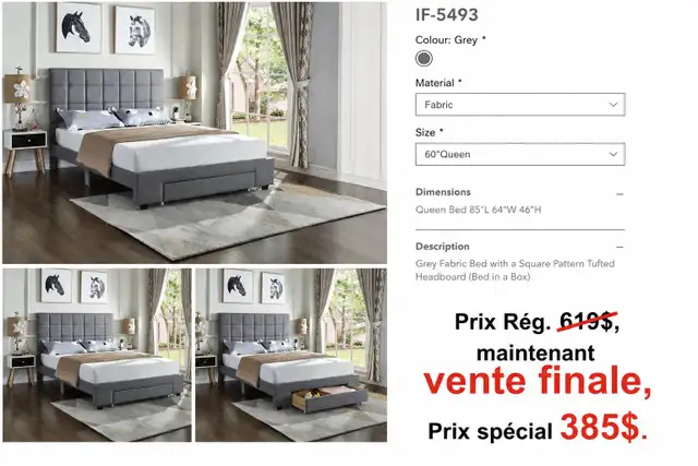 100%NEUF! LE PLUS PRIX! Des lits et des meubles à Liquidation!!