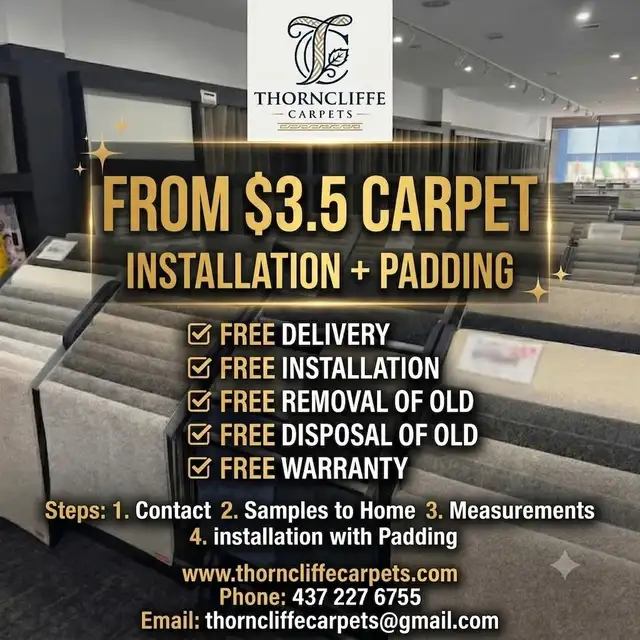 Carpet   FULL Installation Package ($3.5 - $4/sq.ft.)