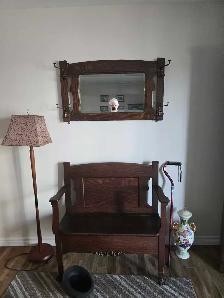 Tall Cabinet, Antique Mirror & Bench , Robotic Vaccum. - Photo 3