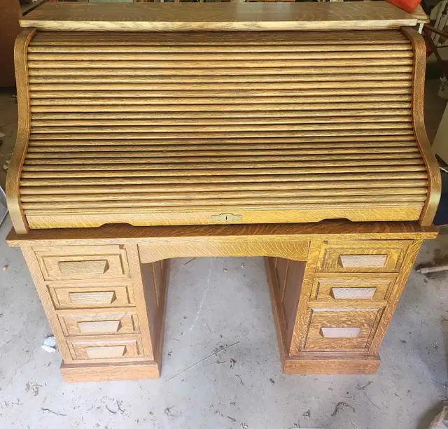 1920s era Antique Roll top desk from old CN Rail Office