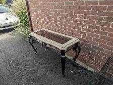 Table console en fer forgé et pierre