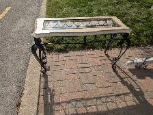 Table console en fer forgé et pierre - Photo 3