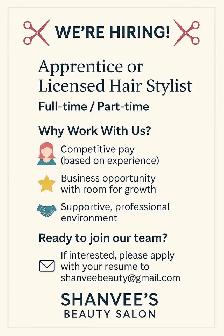 Hairstylist needed!