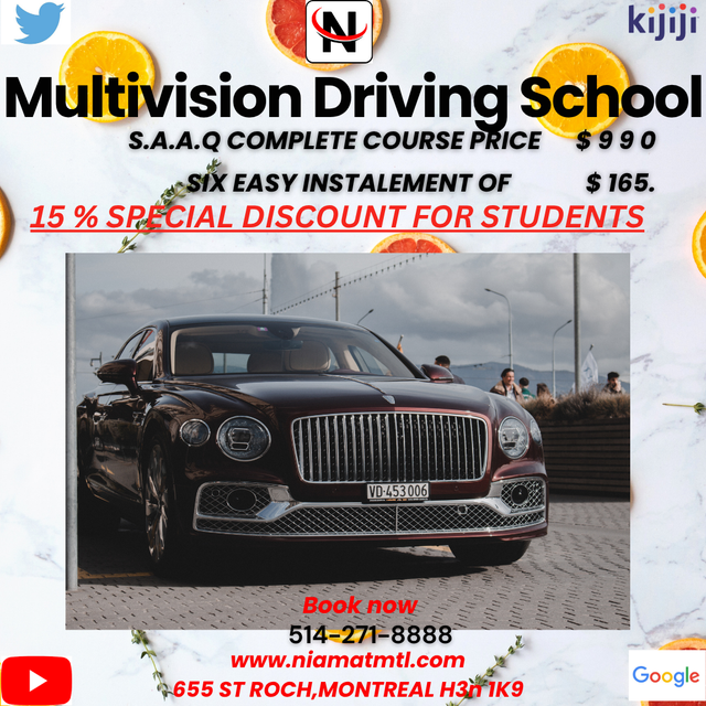 class-5, car , full driving course from SAAQ approved SCHOOL