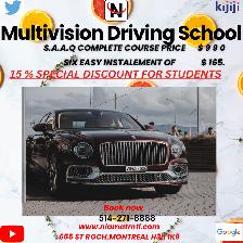 class-5, car , full driving course from SAAQ approved SCHOOL