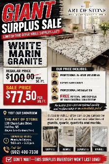 GIANT SURPLUS SALE - WHITE MARFIM GRANITE - Photo 7