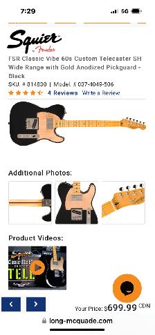 FSR Classic Vibe 60s Custom Telecaster - Photo 4