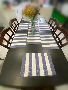 Dark Wood Dining Table   6 Matching Chairs for sale - Photo 9