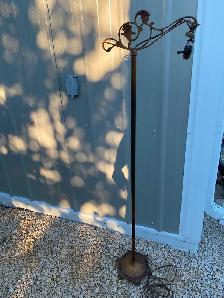 Antique Victorian Bridge Floor Lamps, ornate heavy metal lamps - Photo 5