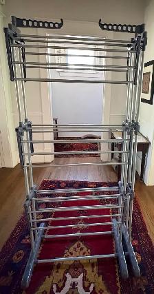 Large, telescopic laundry drying rack.