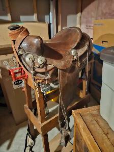 Antique western saddle