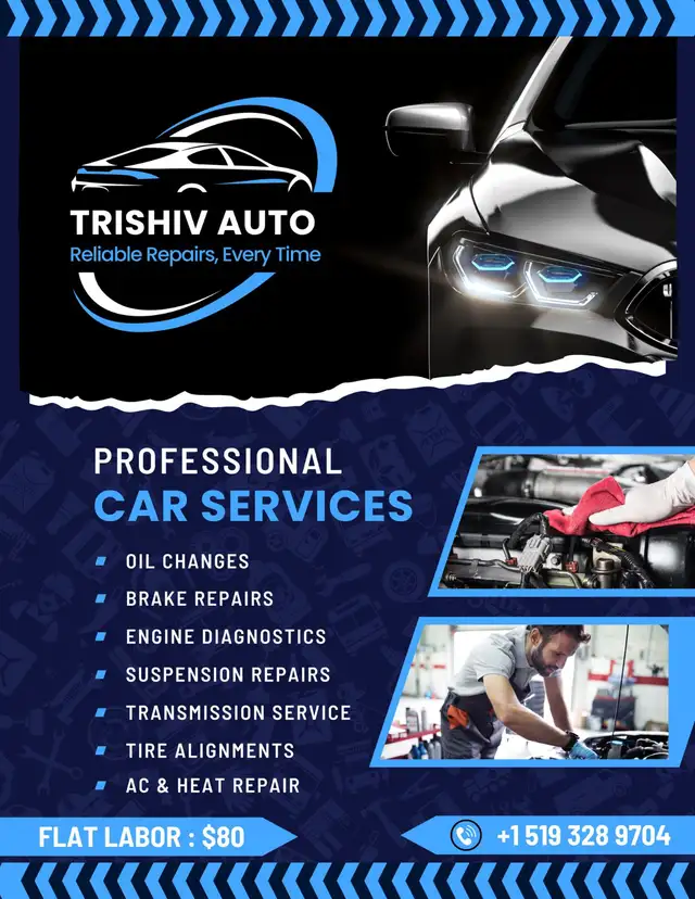 Auto detailing.  And diagnostic.  For 80 by licensed tech