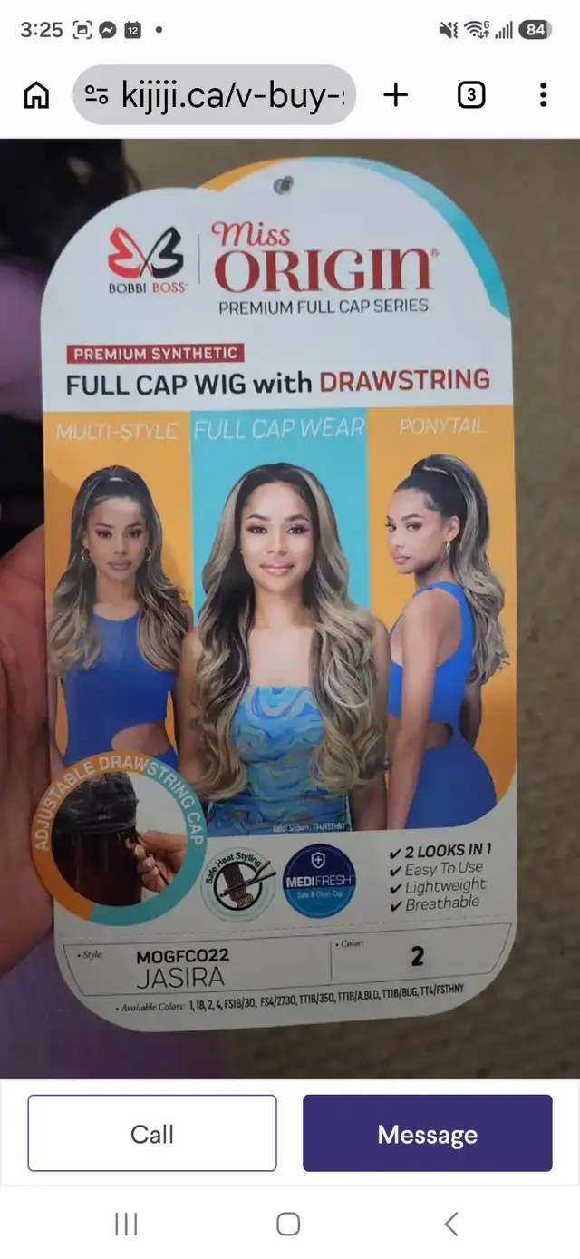 Brand NEW Miss Origin Premium full cap wigs
