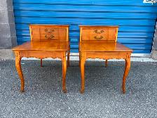 Matching Solid Wood Side Tables