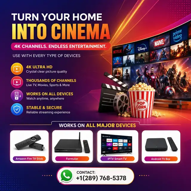 World wide channels available with 4K quality