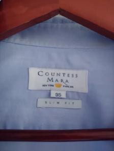 Countess Mara Blue Slim Fit Dress Shirt - Photo 2