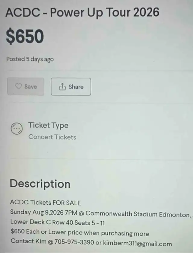 7 ACDC Power Up Tour 2026 atCommonwealth Stadium Edmonton-Aug 09