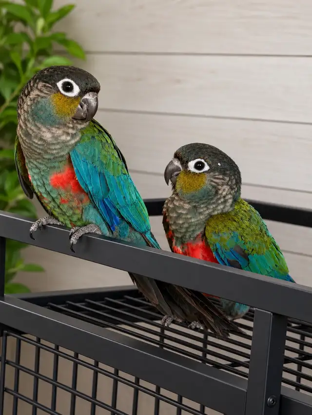 ❤️⭐❤️ Cute Crimson Bellied Conure ❤️ with Cage and Food❤️⭐