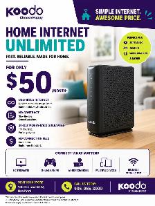 Koodo Home Internet – Unlimited Internet for Just $50!
