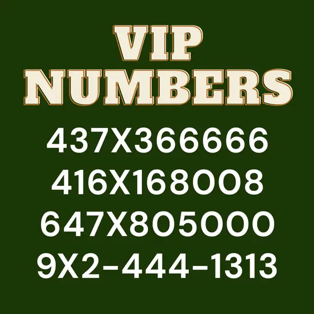 VIP Numbers (416,905,365,289)