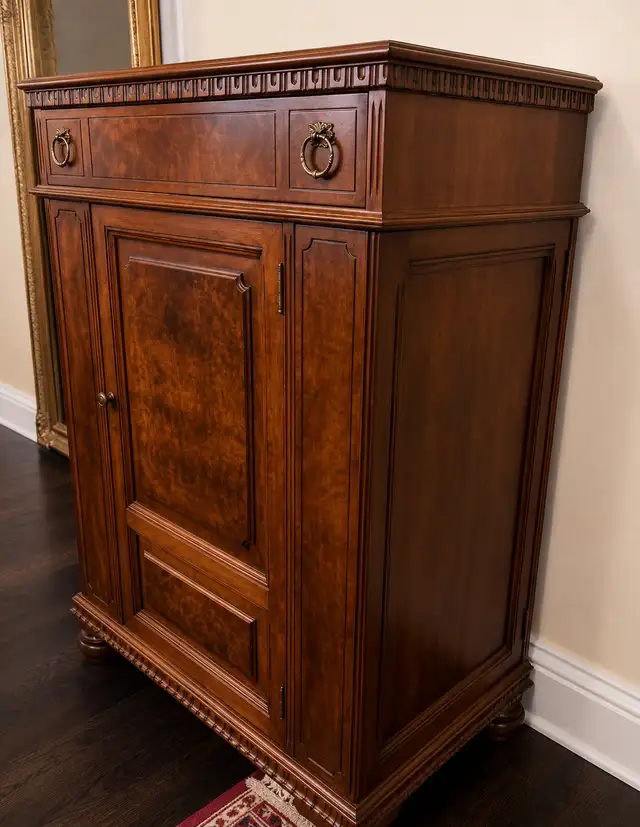 Antique Walnut Liquor Cabinet