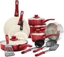 GreenLife Soft Grip Healthy Ceramic Nonstick, 16 Piece Cookware