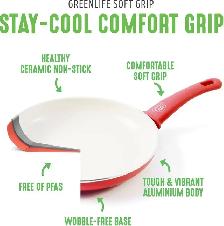 GreenLife Soft Grip Healthy Ceramic Nonstick, 16 Piece Cookware - Photo 4