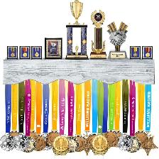 LAVIEVERT Medal Hanger Display with LED Lights, Wall-Mounted