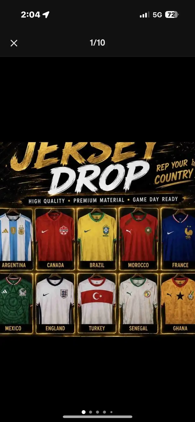 World Cup jerseys