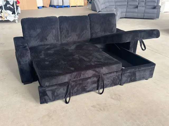 Amazing sale on stylish corduroy sofa bed with storage chase