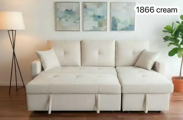 Brand New Convertible Sofa Bed – Modern Fabric Sleeper Couch