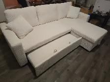 Hot sale on stylish 3  seater corduroy pull  out sofa bed