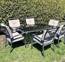 Set de patio extérieur 6 chaises