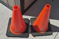 PAIR OF 18' PROFESSIONAL SAFETY TRAFFIC CONES  HEAVY-DUTY PVC 20 - Photo 2