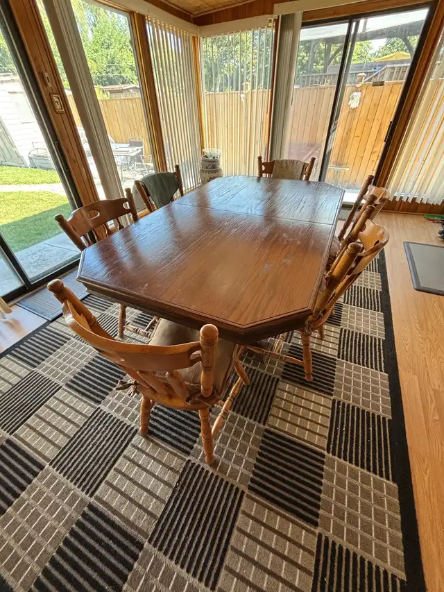 dining table with six chairs