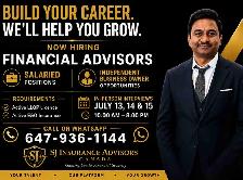 Hiring Financial Advisors- Interviews July 13,14,15