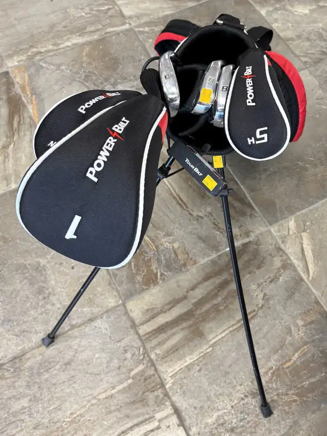 Left Handed Powerbilt SXT Golf Club Set in Bag