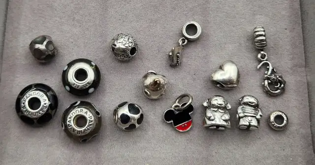 Genuine Pandora .925 Silver Charms, Pendants, Spacer, Heart