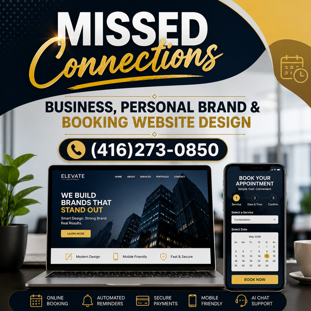BUSINESS, PERSONAL BRAND & BOOKING WEBSITE DESIGN (416)273-0850