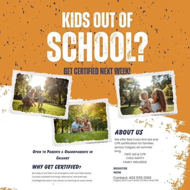 KIDS OUT OF SCHOOL? Learn Life-Saving First Aid Next Week!
