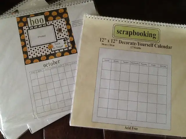 Three (3) Large SCRAPBOOKING CALENDARS (UNOPENED)