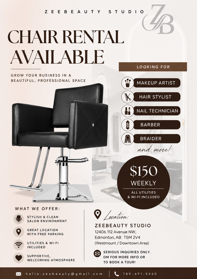 SALON CHAIR RENTAL