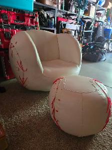 FREE KIDS BASEBALL CHAIR AND FOOT STOOL